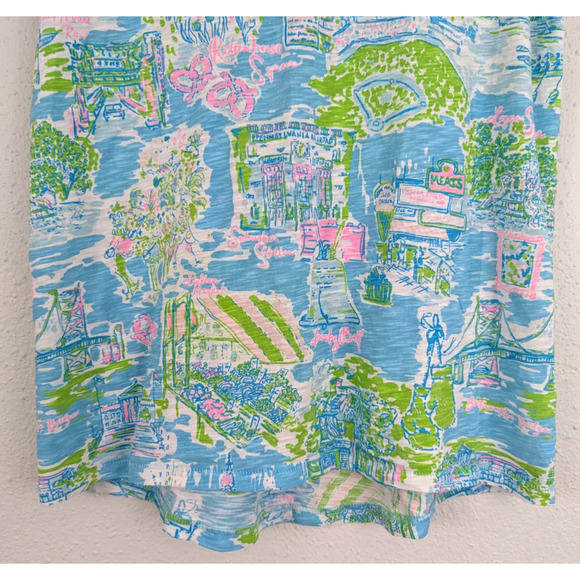 Lilly Pulitzer sz XXS Tee Etta Philadelphia ss T-shirt knit colorful 1802 - Picture 3 of 6